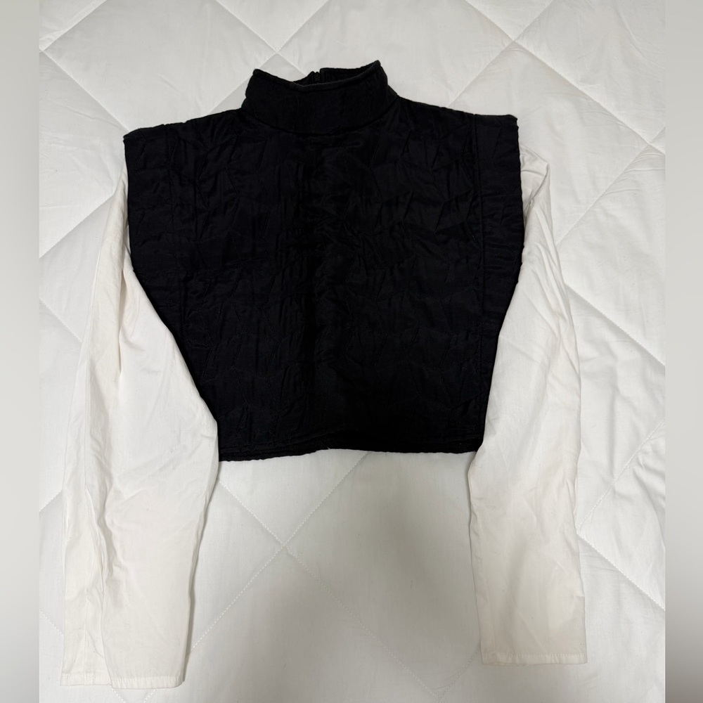 Zara quilted contrast blouse